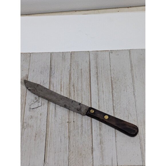 Vintage Cadillac Carbon Steel Butcher Knife 6-3/4" Blade 11-1/2" Long - Picture 1 of 15